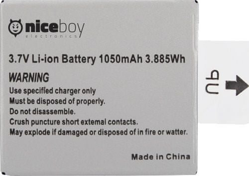 Niceboy Li-Ionska baterija za Vega 4K, Vega 5 in Vega 6 Star - Odprta embalaža
