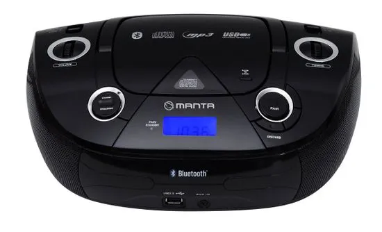 Manta radio BoomBox MM271 Black Drop Bluetooth/CD/MP3/USB/Radio FM/AUX - Odprta embalaža