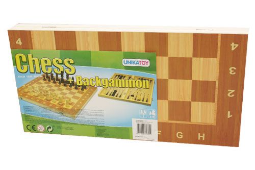 Unikatoy leseni šah 2v1 24625, 39x39 cm