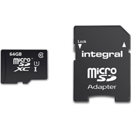 Integral spominska kartica 64GB Micro SDXC class10 90MB/s + adapter