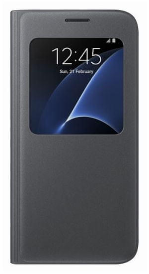 Samsung torbica S-View za Galaxy S7 Edge, črna (EF-CG935PBEGWW)