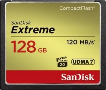 SanDisk pomnilniška kartica CompactFlash Extreme, 128 GB, VPG-20 (SDCFXSB-128G-G46)