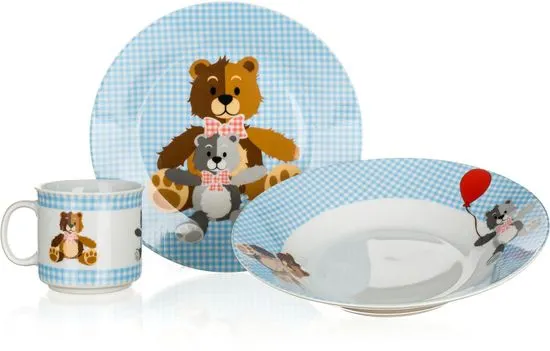 Banquet otroški jedilni set Blue Bears, 3 kosi