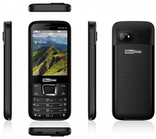 MaxCom GSM telefon MM238 3G, črn