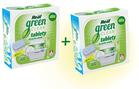 Real tablete Green Clean, 2 x 40 kosov