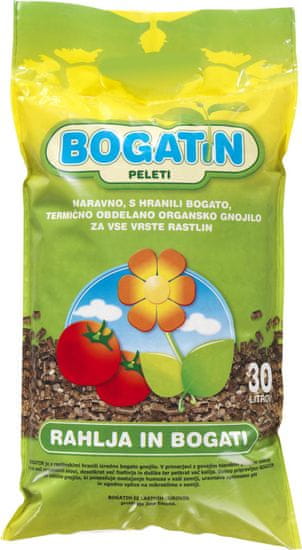 Bogatin naravno organsko gnojilo Peleti, 30 l