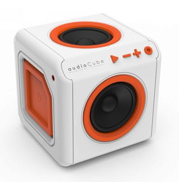 PowerCube prenosni zvočnik AudioCube Portable, belo-oranžen - Odprta embalaža