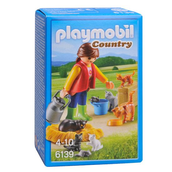 Playmobil dekle z mačjo družino 6139