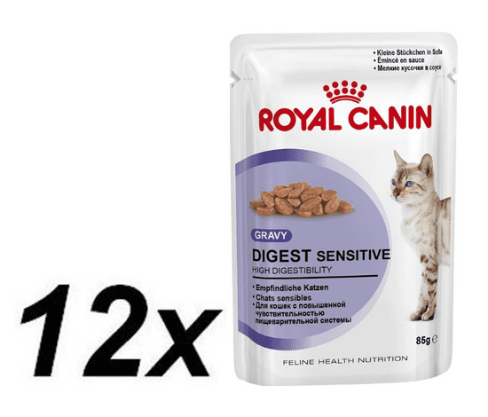 Royal Canin mokra hrana za odrasle mačke z občutljivo prebavo Digest Sensitive, 12 x 85 g