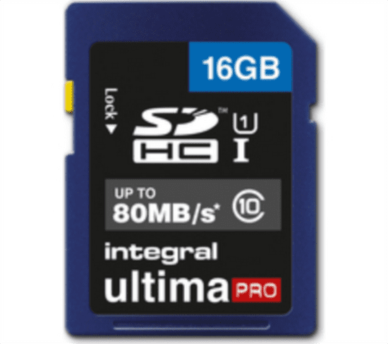 Integral spominska kartica SDHC UltimaPro 16 GB Class 10 80MB UHS-I U1 (INSDH16G10-80U1)