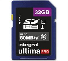 Integral SDHC spominska kartica UltimaPro 32 GB Class10 80MB UHS-I U1 (INSDH32G10-80U1)