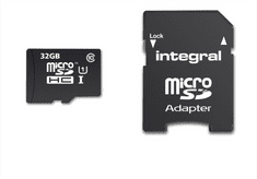 Integral spominska kartica MicroSDHC 32 GB, Class 10 U1 + adapter