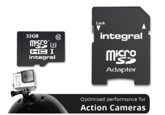 Integral spominska kartica MicroSDHC 64 GB, Class 10 U3 + adapter