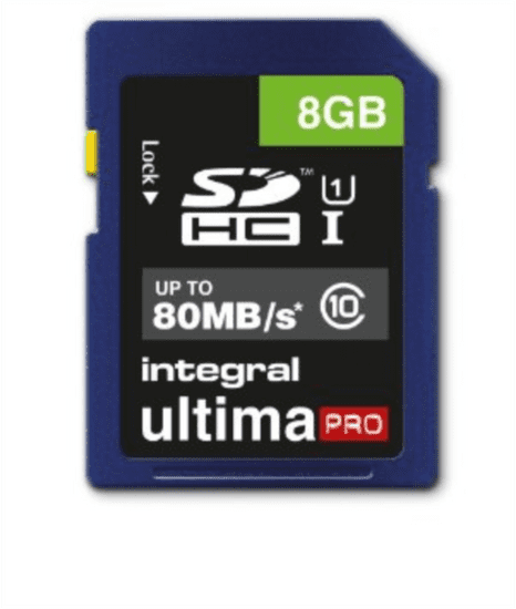 Integral spominska kartica SDHC UltimaPro 8 GB, Class 10 U1