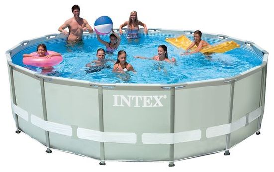 Intex bazen Ultra Frame Set 549 × 132 cm, s peščeno črpalko, lestev, podloga, prevleka (28332NP)