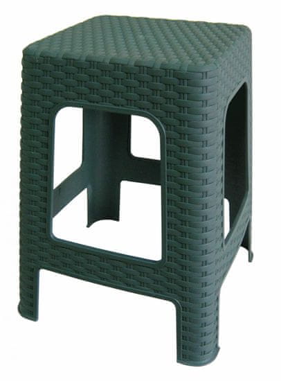 MEGA PLAST MP1334 Taburet stol, poliratan, 45x35x35,5cm