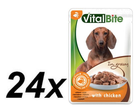 VitalBite hrana za pse, piščanec, 24 x 85 g