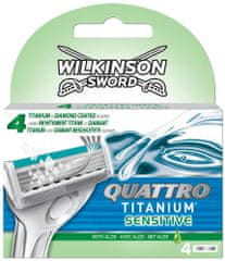 Wilkinson nadomestne glave Quattro Titanium Sensitive, 4 kosi