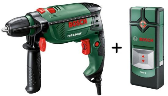 Bosch udarni vrtalnik PSB 650 RE + digitalni detektor PMD 7 (060312800C)