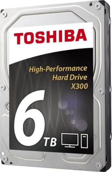 Toshiba trdi disk X300 6TB, 7200 rpm, 128 MB, SATA3, bulk (HDWE160UZSVA)