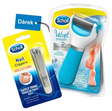 Scholl brusilnik za pete Velvet Smooth Diamond + ščipalka za nohte