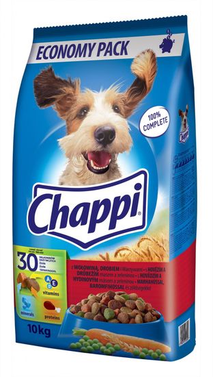 Chappi hrana za pse, piščanec in govedina, 10 kg - odprta embalaža