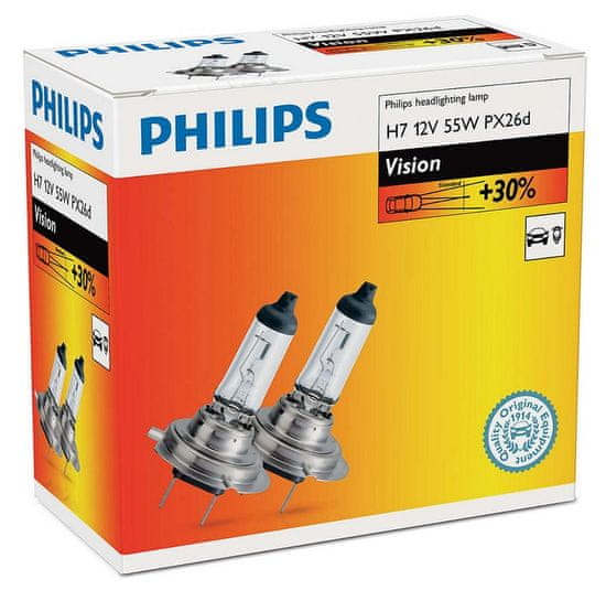 Philips avtomobilska žarnica Vision H7, 12 V, 55 W, 2 ks