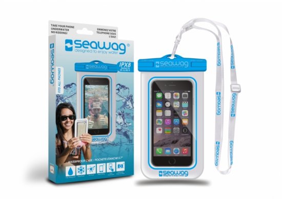 Seawag vodotesna ročna torbica za pametne telefone, belo/modra