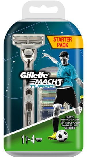 Gillette brivnik Mach3 Turbo Aloe + 4 glave + držalo