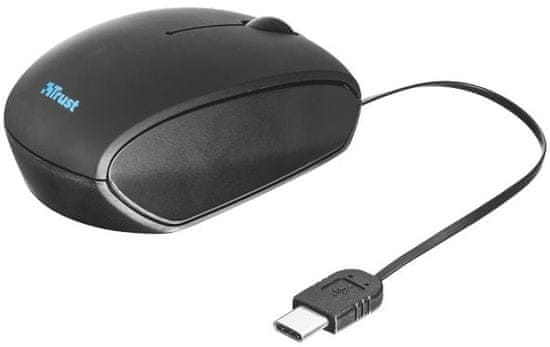 Trust potezna USB-C miška, črna