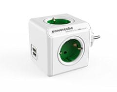 Allocacoc PowerCube Original razdelilec, USB, zelen