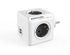 PowerCube električni razdelilec Original, USB, siv