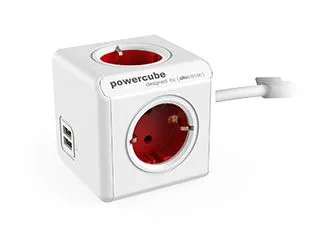 Allocacoc električni razdelilec Extended, USB, rdeč