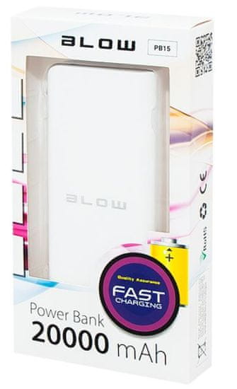 Blow prenosna baterija (power bank) 20.000mAh PB15, belo siva