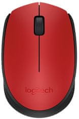 Logitech M171 Wireless optična miška, rdeča