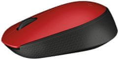 Logitech M171 Wireless optična miška, rdeča