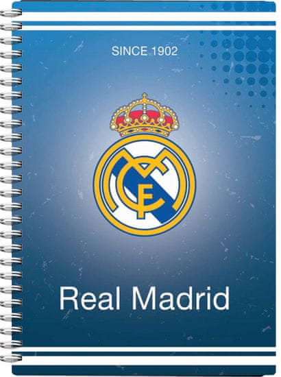 FC Real Madrid beležka s spiralo, PVC, 80-listna, 80 g papir