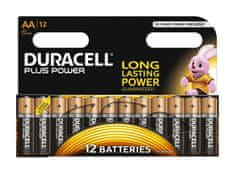 Duracell alkalne baterije Plus Power MN1500B12 AA, 12 kosov