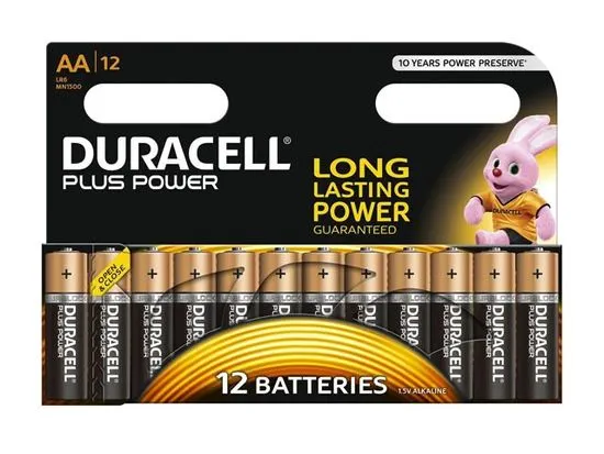 Duracell alkalne baterije Plus Power MN1500B12 AA, 12 kosov - Odprta embalaža