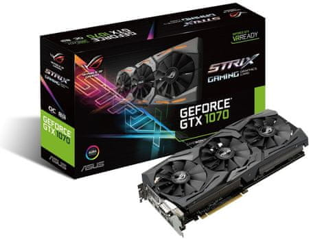 Asus grafična kartica GTX 1070, 8GB GDDR5, PCI-E 3.0 (STRIX-GTX1070-O8G-GAMING)