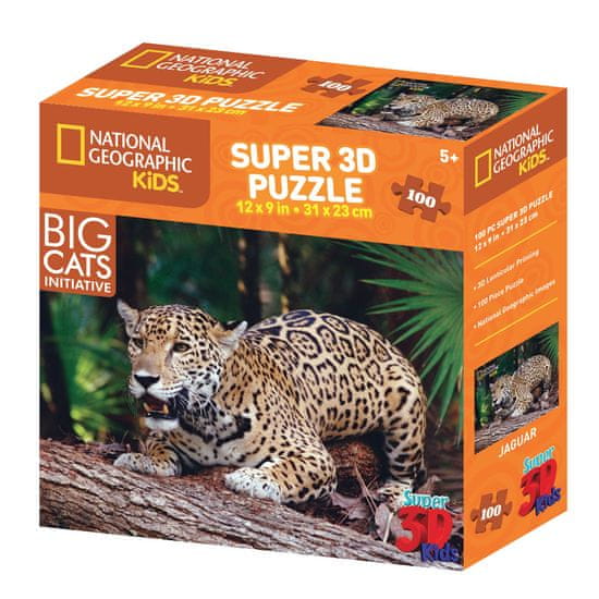 National Geographic sestavljanka 3D - Jaguar, 100 kosov, 31 x 23 cm