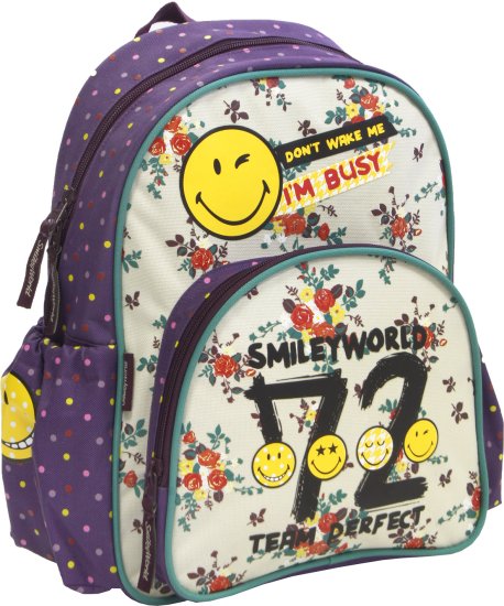 Smiley nahrbtnik Kids Smiley, bel/vijola