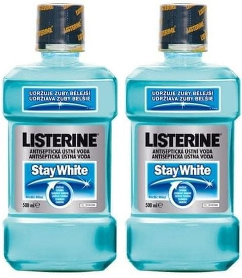 Listerine ustna vodica Stay White, 2 x 500 ml