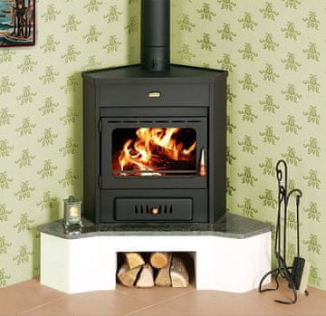 Prity kotna kaminska peč na drva AMB