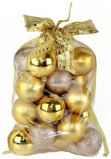Seizis Set krogel z dodatki v vrečki zlate 20 kosov