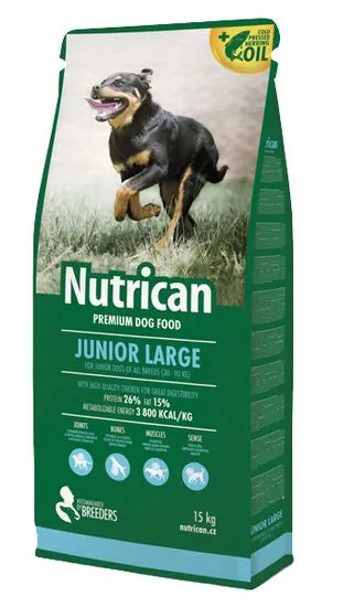 Nutrican hrana za mladiče in odraščajoče pse Junior Large, 15 kg