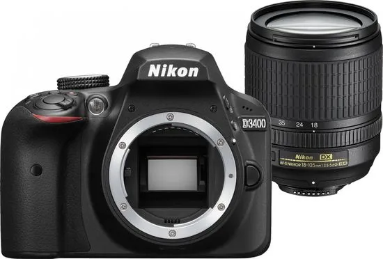 Nikon digitalni DSLR fotoaparat D3400 + 18-105 AF-S DX VR