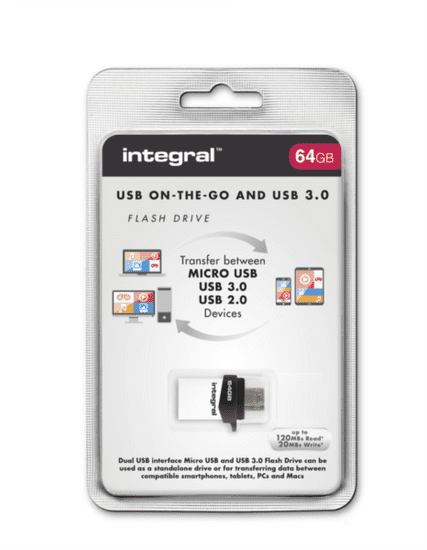 Integral spominski ključek 64GB Micro Fusion USB3.0 OTG