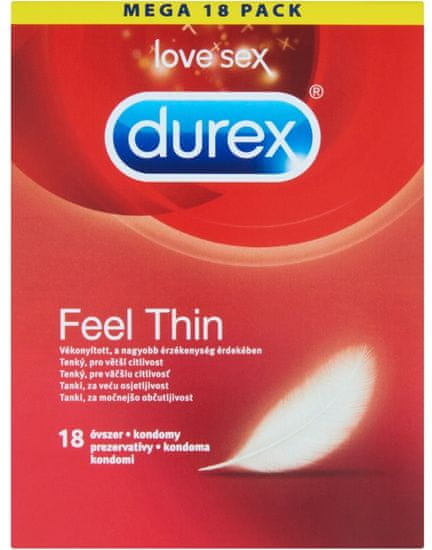 Durex kondomi Feel Thin, 18 kosov