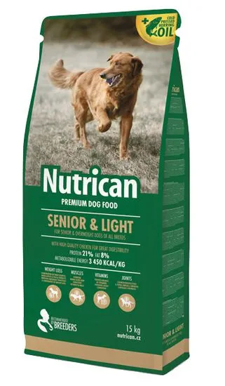 Nutrican hrana za starejše in pretežke pse Senior & Light, 15 kg